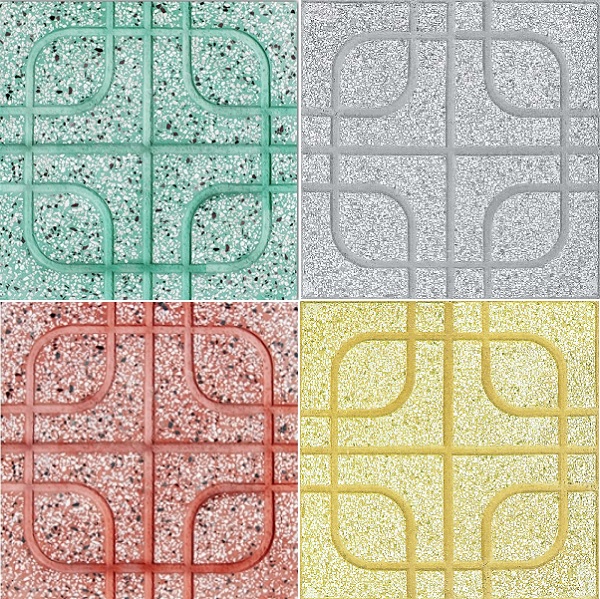 Gạch Terrazzo mắt phụng có khá nhiều màu sắc để khách hàng lựa chọn như đỏ, xám, vàng, xanh lá cây... gạch terrazzo lát vỉa hè 4